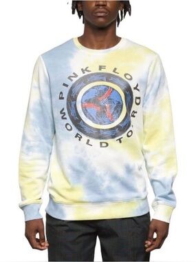 Junk Food Mens Pink Floyd Circle Yellow Band Crewneck Sweatshirt Shirt 2XL  NWT